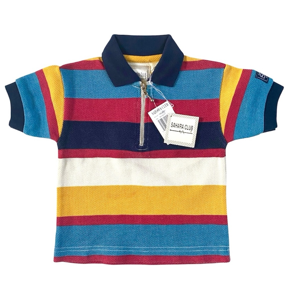 INFANT BOY’S SAHARA CLUB STRIPE POLO SHIRT 100% COTTON VINTAGE SIZE 12 MO. NWT